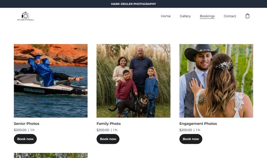 Maulerz Photography booking product image from the live website